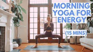 15 Minute MORNING YOGA To Feel Connected + Energised  Energising Morning Yoga Flow all levels