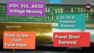 Panel Short Removal in Samsung Led Tv with SM4186 Dc to Dc IcFault Blank Screen No vghvgl avdd