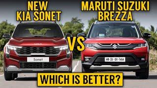 New Sonet VS Brezza  New Kia Sonet 2024 facelift vs New Brezza 2024  comparison