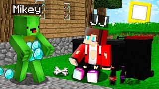 JJ Became HOMELESS and TROLLED Mikey in Minecraft Maizen