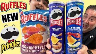 NEW Pringles All Dressed Everything Bagel and Ruffles Korean-Style Sweet & Spicy Chili