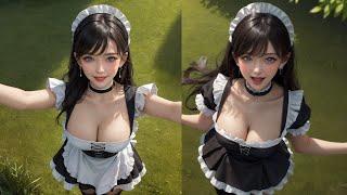 CUTE MAID AI ART LOOKBOOK FASHION GIRL  cosplay maid