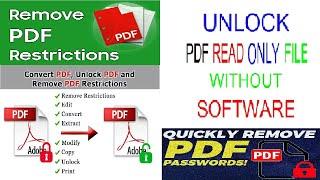 How to Unlock PDF Files Without Software  Remove PDF Password  How to Remove PDF Restrictions