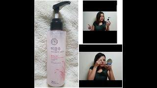 The face shop rice bright cleansing water review and demo  Nykaa sale haul