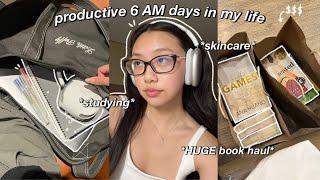 STUDY VLOG  6AM productive days in my life lots of studying booktok haul & glass skin routine