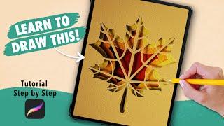 Procreate Drawing for Beginners  Easy Paper Cut Out Tutorial step by step