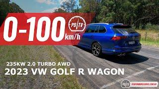 2023 Volkswagen Golf R wagon 0-100kmh & engine sound