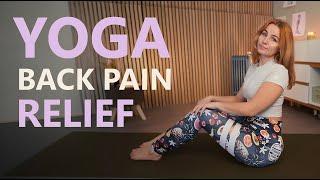ASMR Easy Yoga BACK PAIN RELIEF for EVERYONE with upper and lower back pain  soft-spoken