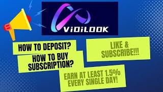 VIDILOOK  How To Make A Deposit And Buy Viewer Subscription  Earn At Least 1.5% Per Day