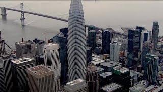 Raw Video Aerial View of San Francisco Salesforce Tower