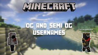 What are OG and Semi-OG names in Minecraft?