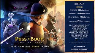 Puss in Boots The Last Wish 2023 Blu-ray Menu Walkthrough