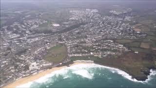 Flight Newquay to St Marys via Lands End with Skybus