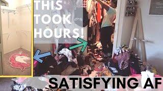 TRUE LIFE - IM A CLOSET HOARDER  SUPER SATISFYING CLOSET CLEAN OUT TIME-LAPSE  CLEANING MOTIVATION