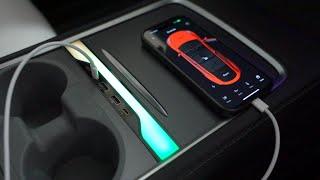 Brighten Up Your Tesla Model Y or Model 3s Center Console with an EVBASE USB Hub