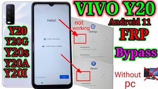 Vivo V2021 FRP Bypass  Vivo Y20GY20AY20SY20I Google Account Unlock Android 11Without PC 2022