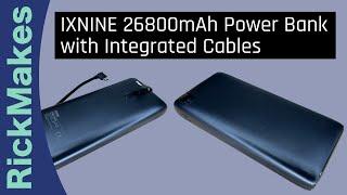 IXNINE 26800mAh Power Bank with Integrated Cables