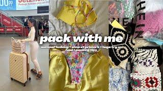 PACK WITH ME summer holiday + shop at primark + huge try on haul + packing tips  vlog 2023