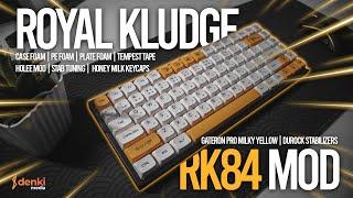 BUDGET THOCK? Royal Kludge RK84 Unboxing Review and Mod - Gateron Pro Milky Yellows  denkidesks