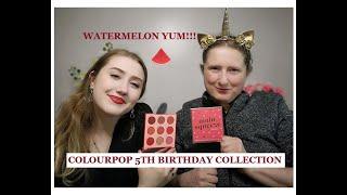 COLOURPOP 5TH BIRTHDAY WATERMELON COLLECTION Review and Swatches ft. Madi Anger