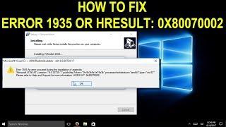 How to Fix Windows Error 1935 or 0x80070002 on Windows for 2019