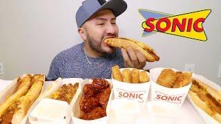 MUKBANG SONIC CHILI CHEESE DOGS  HONEY BBQ WINGS