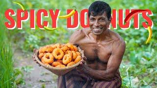 Spicy Donuts Traditional Srilankan Crispy Snacks Spicy Vada Recipe cooking in Village