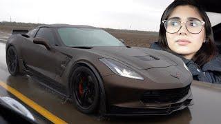 GIRLFRIEND Learns to DRIFT my Corvette in the Rain