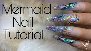 Beginner Mermaid Nail Tutorial  Encapsulated Nail Art Using Fish Net