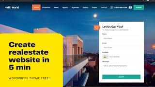 create realestate website in 5 min with free wordpress theme RealHomes free