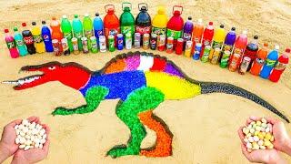 How to make Spinosaurus Dinosaur with Orbeez Fanta Sprite Coca Cola Mentos and Popular Sodas