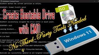 No Third-Party Tools Needed Windows 11 Bootable USB Using CMD