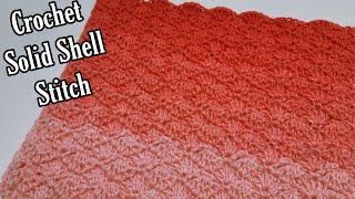 Easy Crochet Stitch Tutorial For Crochet Blankets or Scarfs  Crochet Solid Shell Stitch