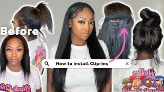 EASY Clip-In Hair Extensions for Short Thin Hair Step-by-Step Tutorial for Beginners ft. Y-Wigs