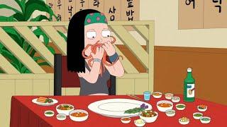 American Dad  Hayley eating an Octopus scene but she struggles swallowing it whole.