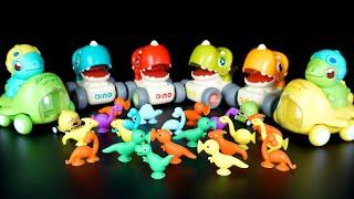 DINOSAUR TOYS 2 T-REX 4 TRICERATOPS 20 MINI DINO - ASMR - DINO KING TOYS 230311