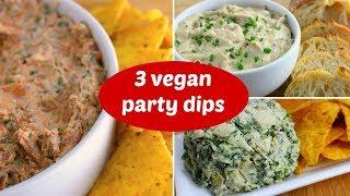 3 Vegan Party Dip Recipes for Game Day  Healthy Super Bowl Snacks