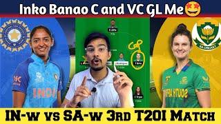 IN-W vs SA-W Dream11 Prediction India vs South Africa IND W vs SA W Dream11 Team 3rd T20I Match