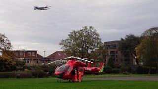 Londons Air Ambulance under Heathrow flightpath