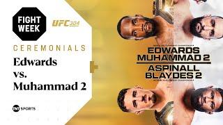 Things get HEATED  #UFC304 Ceremonial Weigh-ins  Edwards vs. Muhammad 2  Aspinall vs. Blaydes 2
