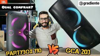 GRADIENTE EXTREME COLORS GCA203 Vs JBL PARTYBOX 110 Qual é a melhor Caixa de som? Comparativo