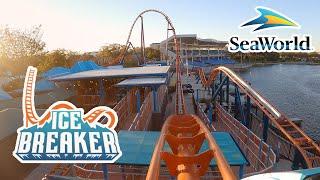 Ice Breaker Front Row POV SeaWorld Orlando New Roller Coaster