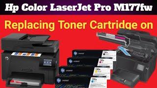 Replacing Toner Cartridges on Hp Color LaserJet Pro M177fw.
