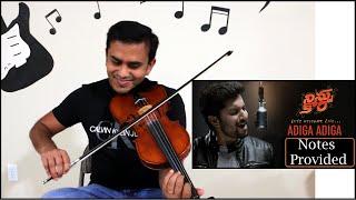 Adiga Adiga  అడిగా అడిగా  Ninnu Kori  Violin Cover  Notes in description section