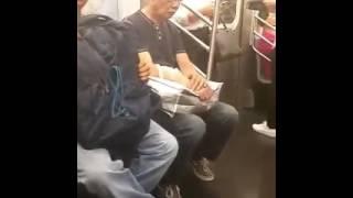 LADY GOES OFF ON GUY RUBBING HIS PRIVATE AREA ON NYC TRAIN