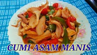 RESEP CUMI ASAM MANIS‼️sweet and sour squid recipe