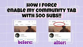 how to enable community tab with 500 subs 100% working tricks
