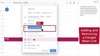 How to add and remove Google Meet Links