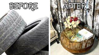 How To Make A Glass Coffee Table Using Old Tyres