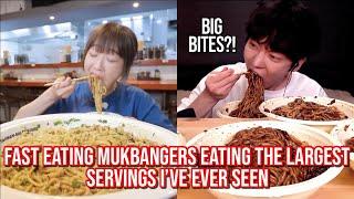 FAST eating mukbangers consuming the LARGEST servings ive ever seen